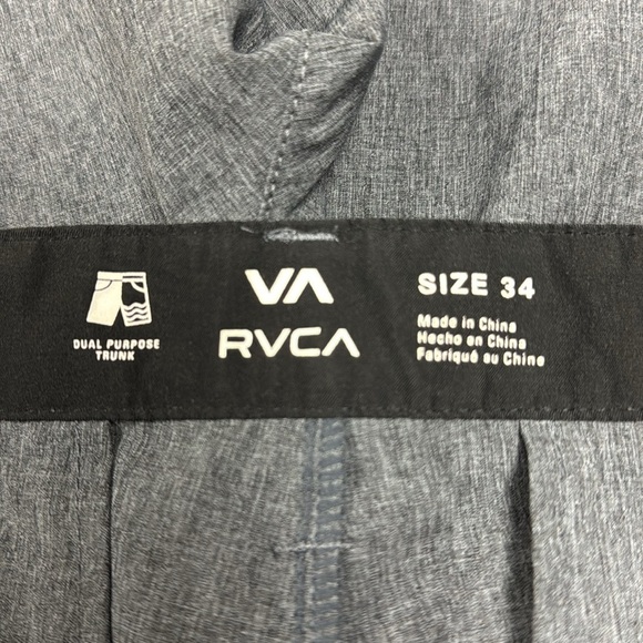 RVCA gray hybrid, flat front shorts, swim trunks, 34 - Picture 7 of 16